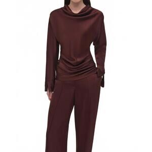 NEW SIMKHAI victoria draped top in mahogany